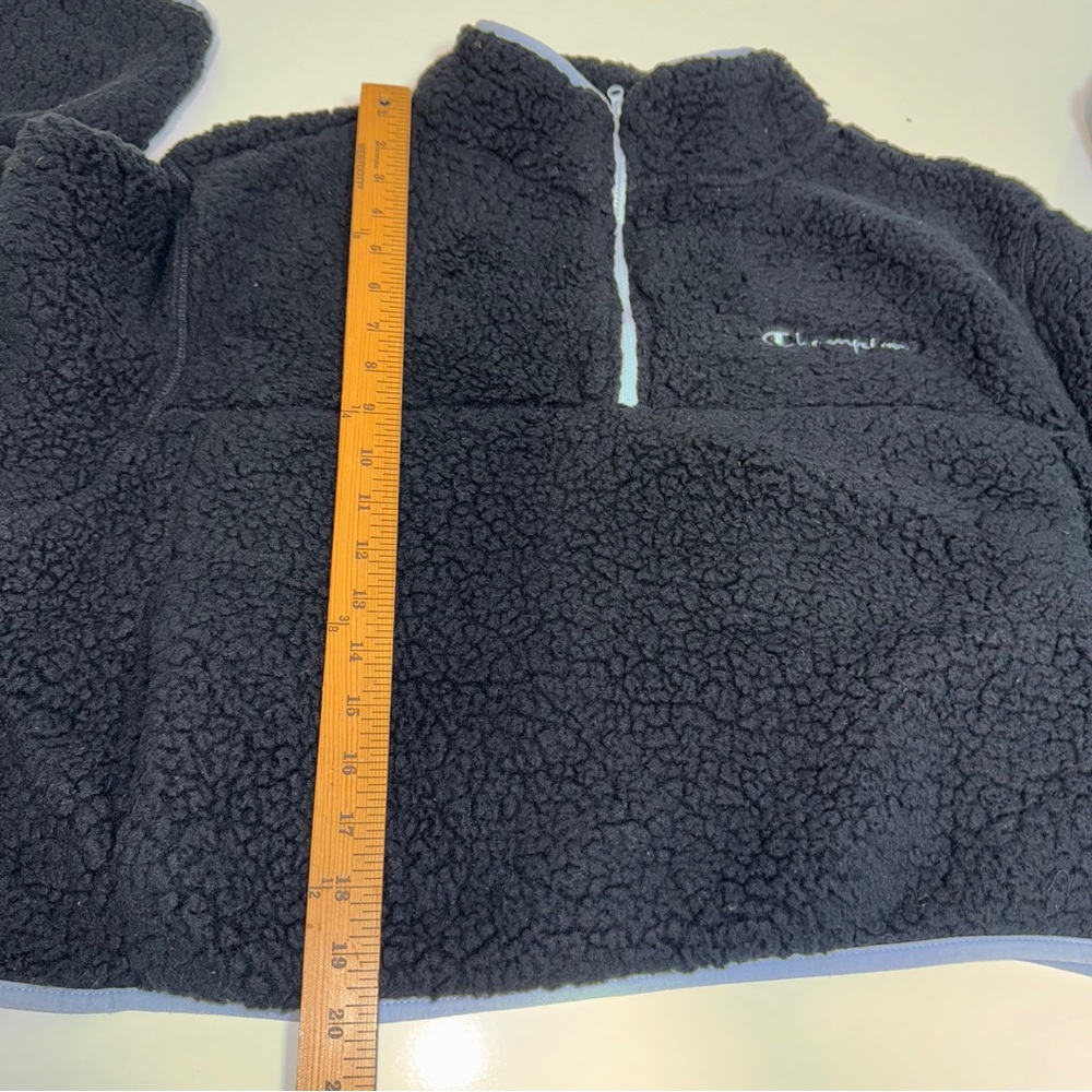 Champion Women’s Black Sherpa Fleece‎ Quarter Zip Pullover Sweater Size XL - Picture 10 of 10